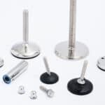 Assorted plastic fasteners and components for industrial and construction use.
