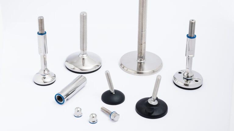 Assorted plastic fasteners and components for industrial and construction use.